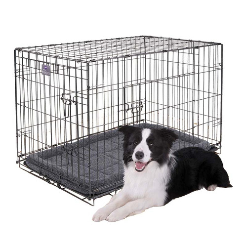 Hammertone Grey Steel Mobile Pet Crate