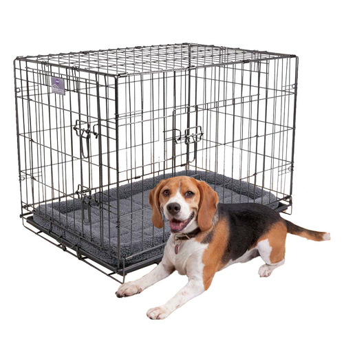 Hammertone Grey Steel Mobile Pet Crate