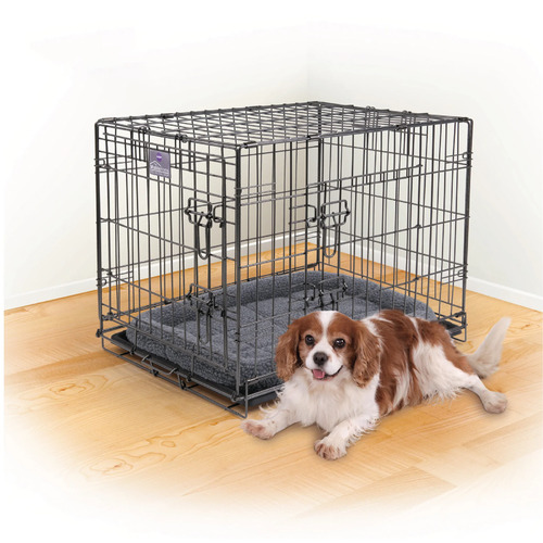 Kazoo Hammertone Grey Steel Mobile Pet Crate | Temple & Webster