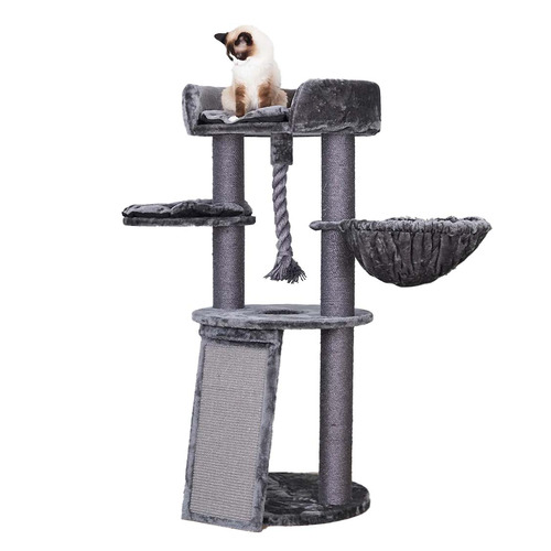 Kazoo 141cm Charcoal 4 Tier Cat Tree Temple & ster