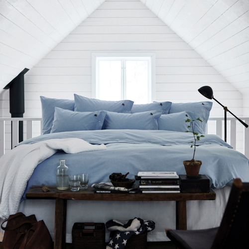 Blue Oxford Cotton Quilt Cover Set