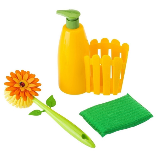 3 Piece Flower Power Sink Caddy & Soap Dispenser Set