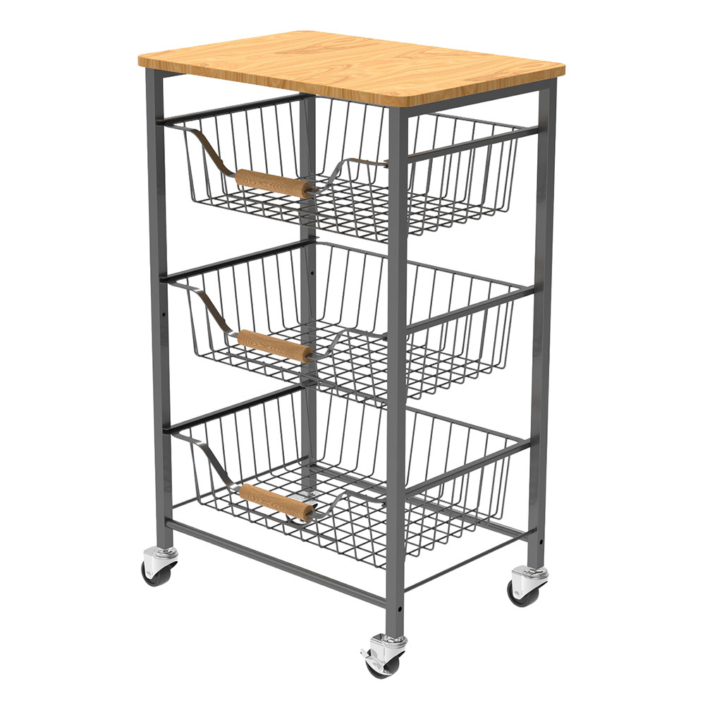 Brooks 3-Tier Rolling Storage Cart