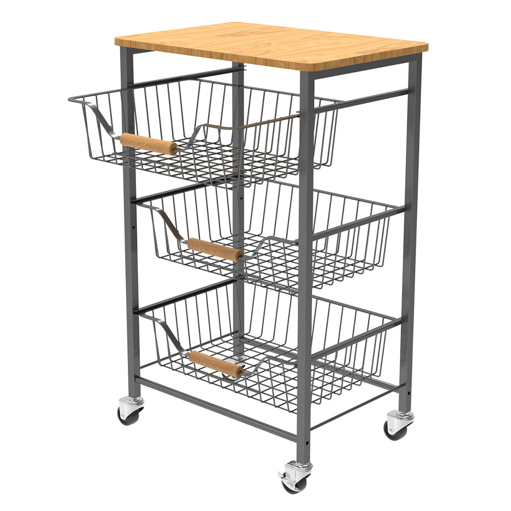 Brooks 3-Tier Rolling Storage Cart