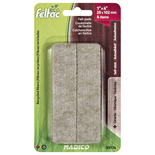 4 Piece 10.2cm Felt Floor Protectors Strips