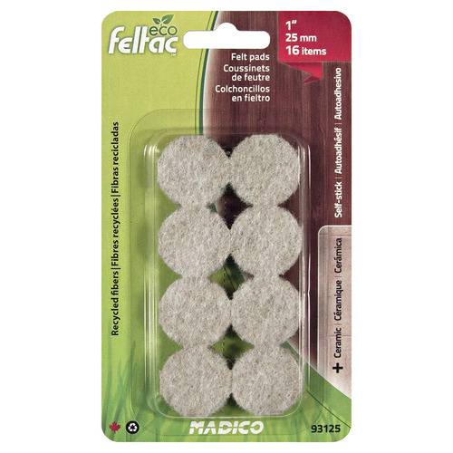 16 Piece 2.5cm Felt Floor Protector Pads