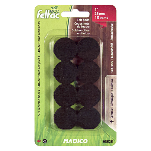 16 Piece 2.5cm Felt Round Floor Protector Pads