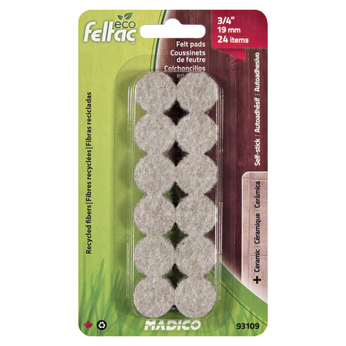 24 Piece 1.9cm Felt Floor Protector Pads