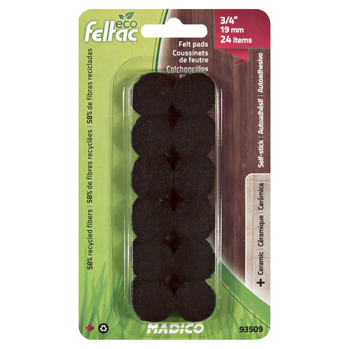 24 Piece 1.9cm Felt Floor Protector Pads