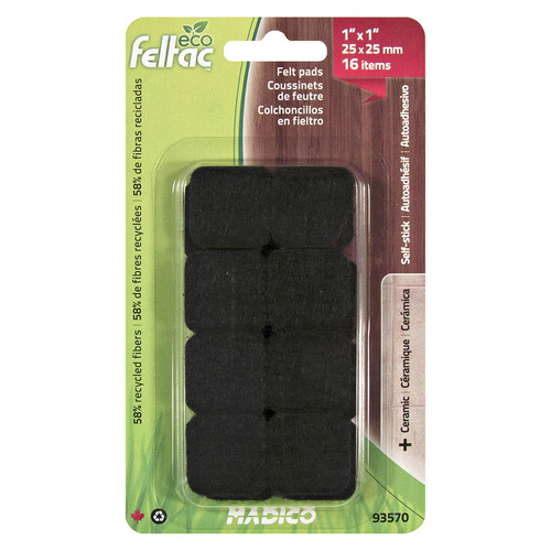16 Piece 2.9cm Felt Square Floor Protector Pads