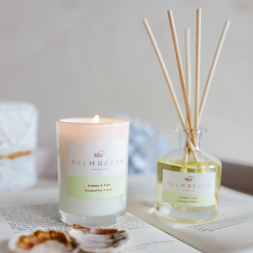 2 Piece Jasmine & Lime Candle & Diffuser Set