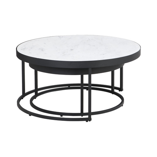 2 Piece Hagano Marble Nesting Coffee Table Set