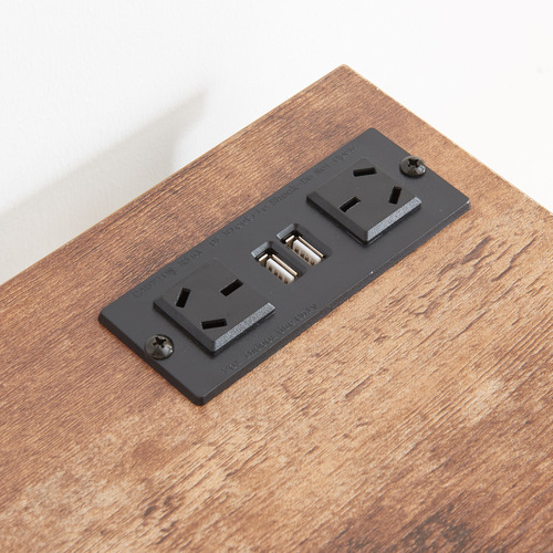 Rustic Brown Ciaran Console Table with Charging Station