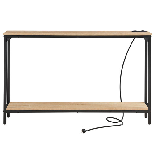 Oak Ciaran Console Table with Charging Station