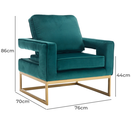 Armani Velvet Upholstered Accent Chair