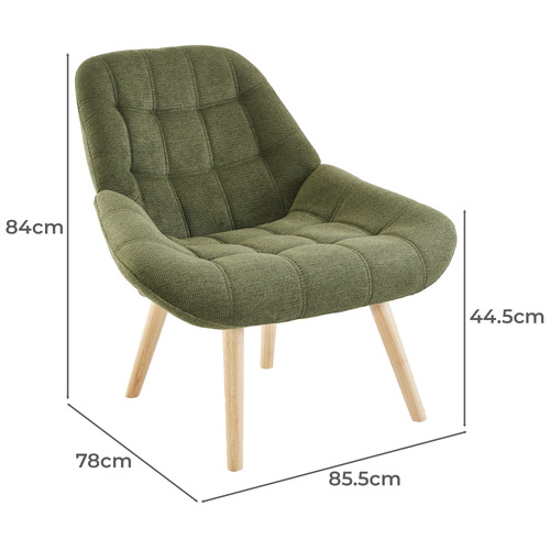 Olive Green Brittany Rubberwood Accent Chair