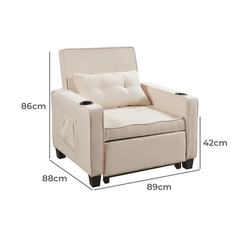 Luna Upholstered Single Futton Sofa Bed