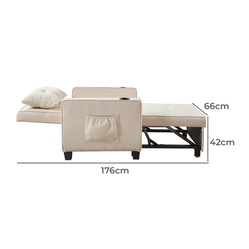 Luna Upholstered Single Futton Sofa Bed
