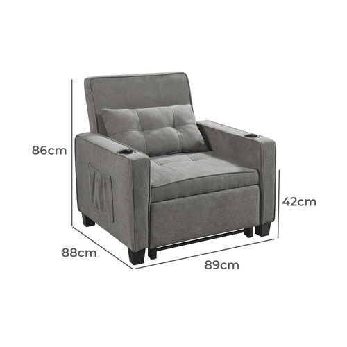 Luna Upholstered Single Futton Sofa Bed