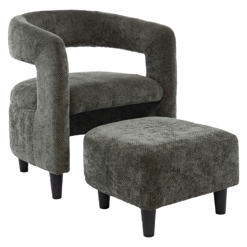 2 Piece Thorin Upholstered Accent Chair & Footstool Set