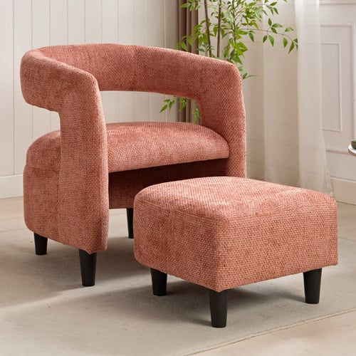 2 Piece Thorin Upholstered Accent Chair & Footstool Set