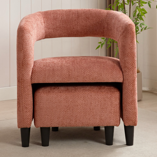 2 Piece Thorin Upholstered Accent Chair & Footstool Set