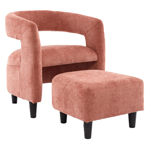2 Piece Thorin Upholstered Accent Chair & Footstool Set