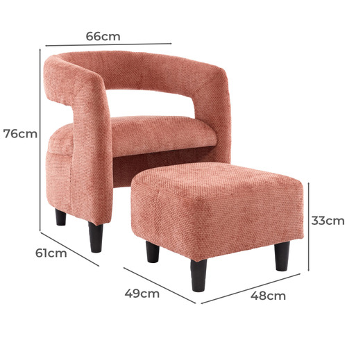 2 Piece Thorin Upholstered Accent Chair & Footstool Set