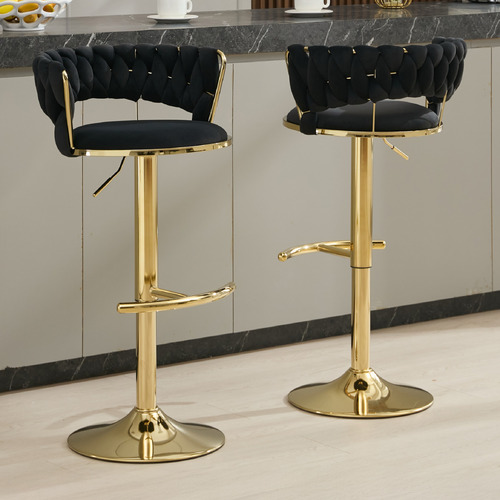 57cm Lennyn Adjustable Velvet Bar Stools