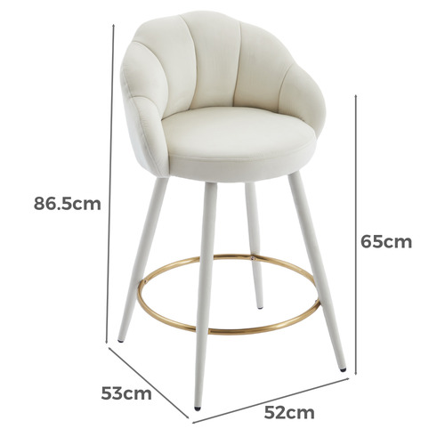65cm Quinn Velvet Bar Stools
