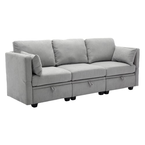 Juno 3 Seater Upholstered Sofa with Storage