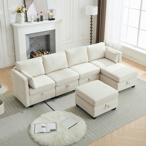Juno 6 Seater Modular Sofa Set with Ottoman