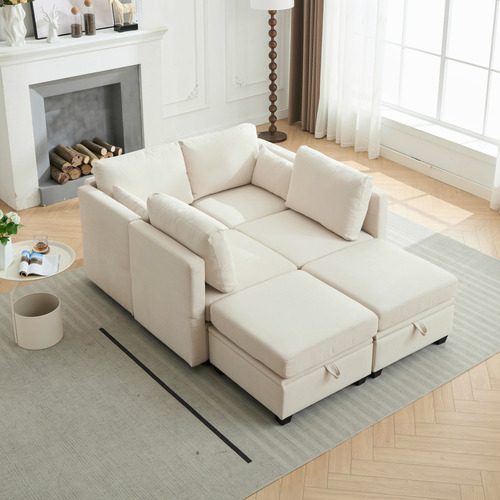 Juno 6 Seater Modular Sofa Set with Ottoman
