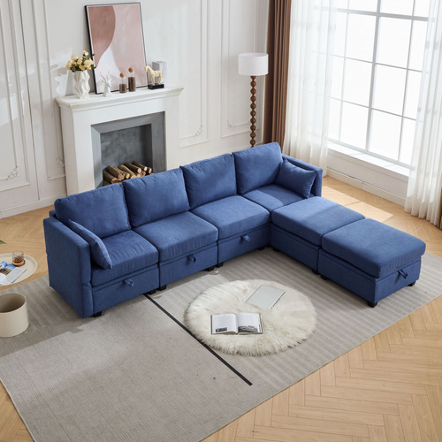 Juno 6 Seater Modular Sofa Set with Ottoman