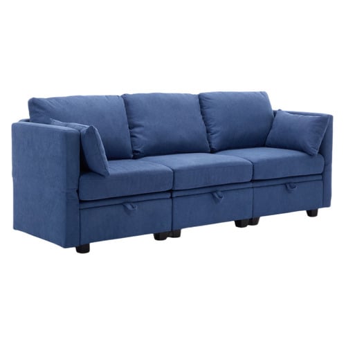 Juno 3 Seater Upholstered Sofa with Storage