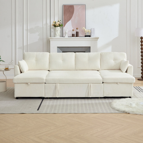 Fontana 4 Seater Pull Out Sofa Bed with Chaise