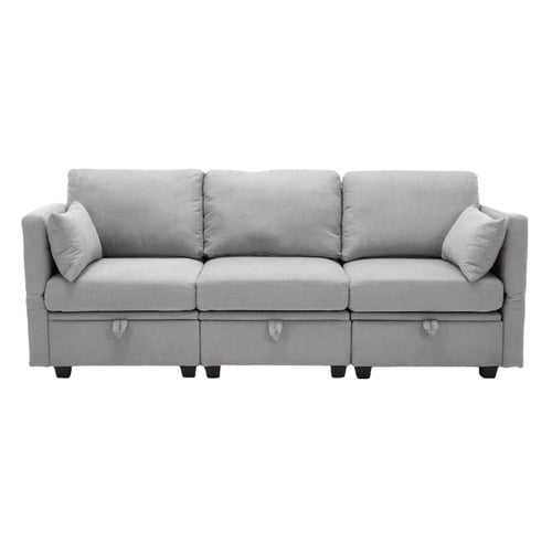Juno 3 Seater Upholstered Sofa with Storage
