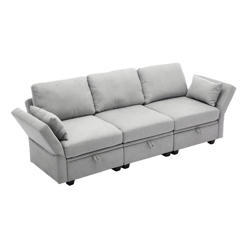 Juno 3 Seater Upholstered Sofa with Storage