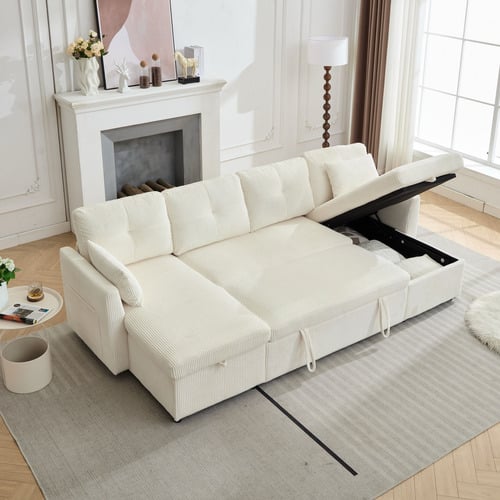 Fontana 4 Seater Pull Out Sofa Bed with Chaise
