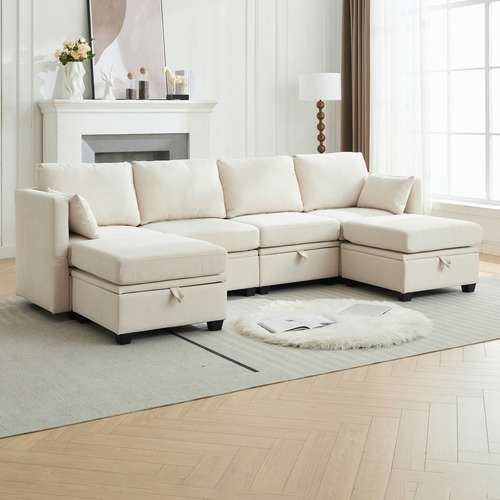 Juno 6 Seater Modular Sofa Set with Ottoman