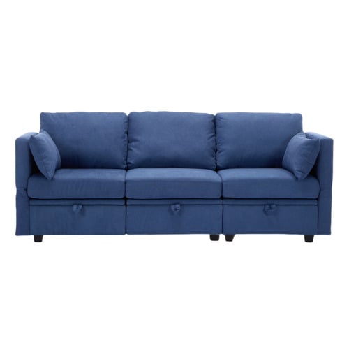 Juno 3 Seater Upholstered Sofa with Storage