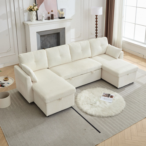 Fontana 4 Seater Pull Out Sofa Bed with Chaise