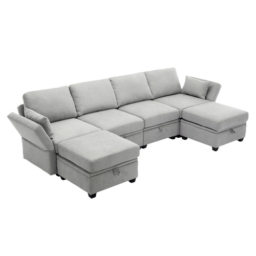 Juno 6 Seater Modular Sofa Set with Ottoman