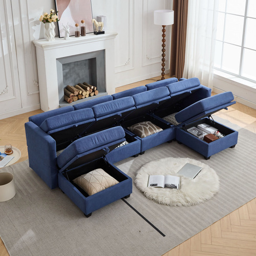 Juno 6 Seater Modular Sofa Set with Ottoman