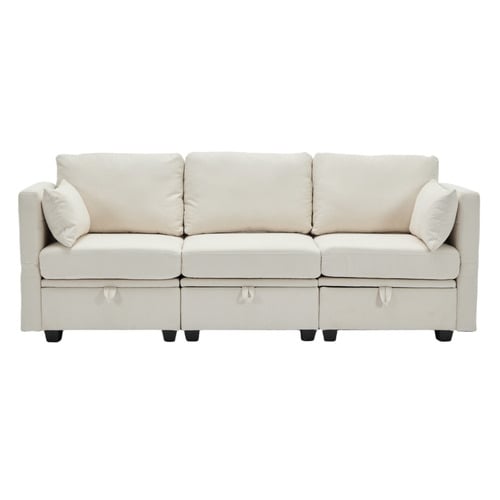 Juno 3 Seater Upholstered Sofa with Storage
