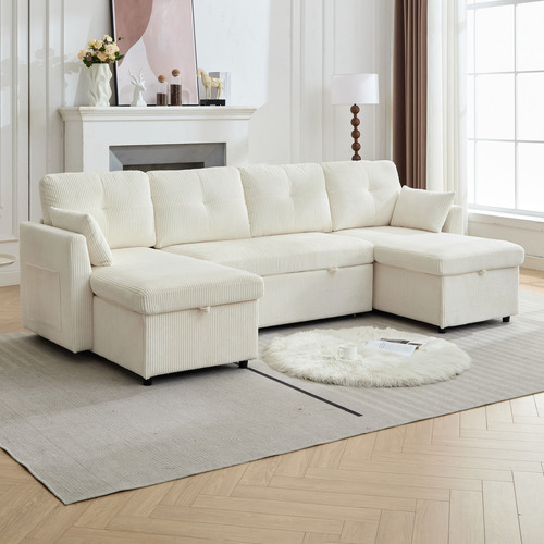 Fontana 4 Seater Double Chaise Sofa Bed