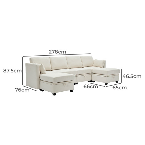 Juno 6 Seater Modular Sofa Set with Ottoman