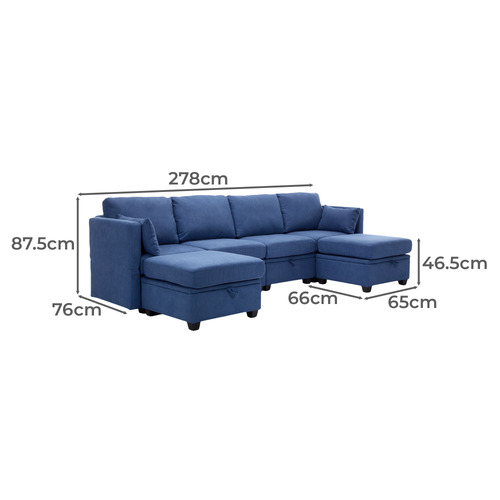 Juno 6 Seater Modular Sofa Set with Ottoman