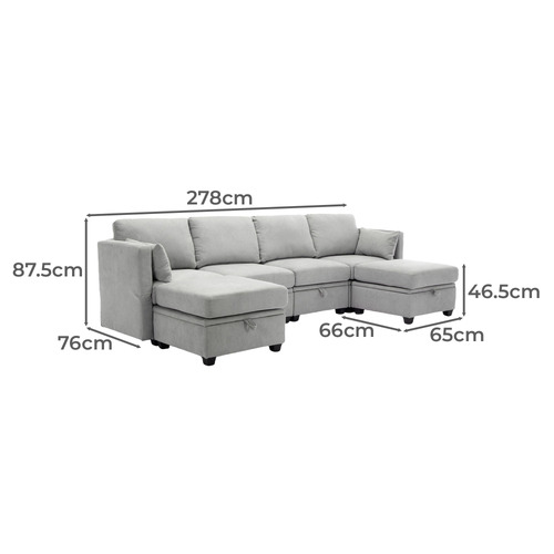 Juno 6 Seater Modular Sofa Set with Ottoman