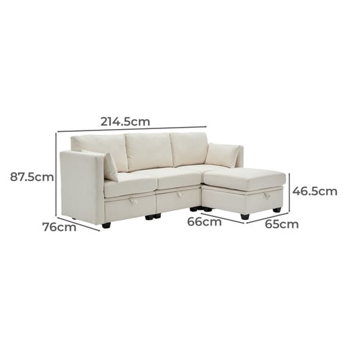 Juno 4 Seater Modular Sofa Set with Ottoman